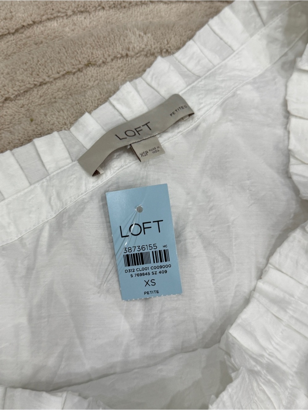 LOFT White Ruffled Off-Shoulder Top - Picture 5 of 6